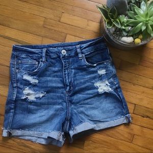 Stretchy High Waist Jean Short